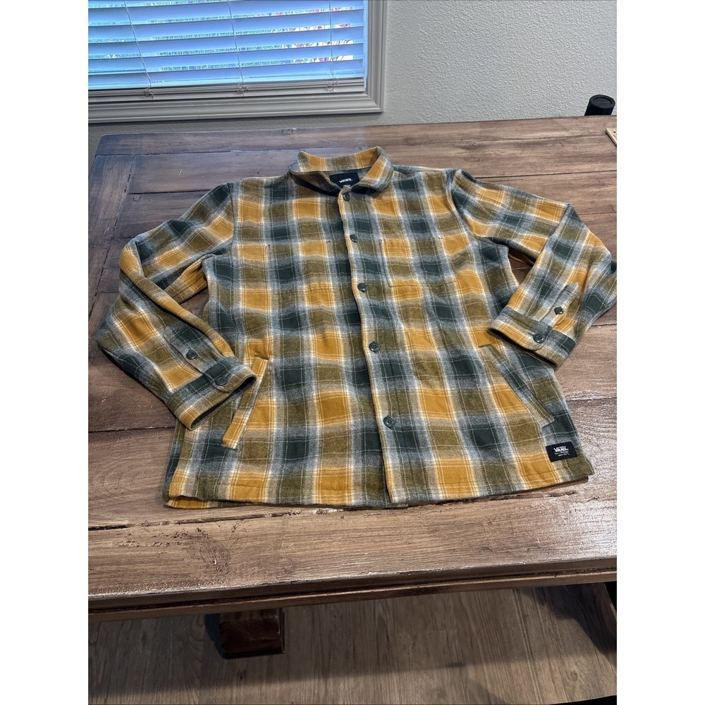 Vans Shacket Mens Medium‎ Green YellowBuffalo Check  Shacket